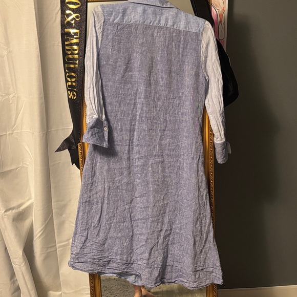 Claridge and King Blue Linen Midi Dress - Picture 6 of 6
